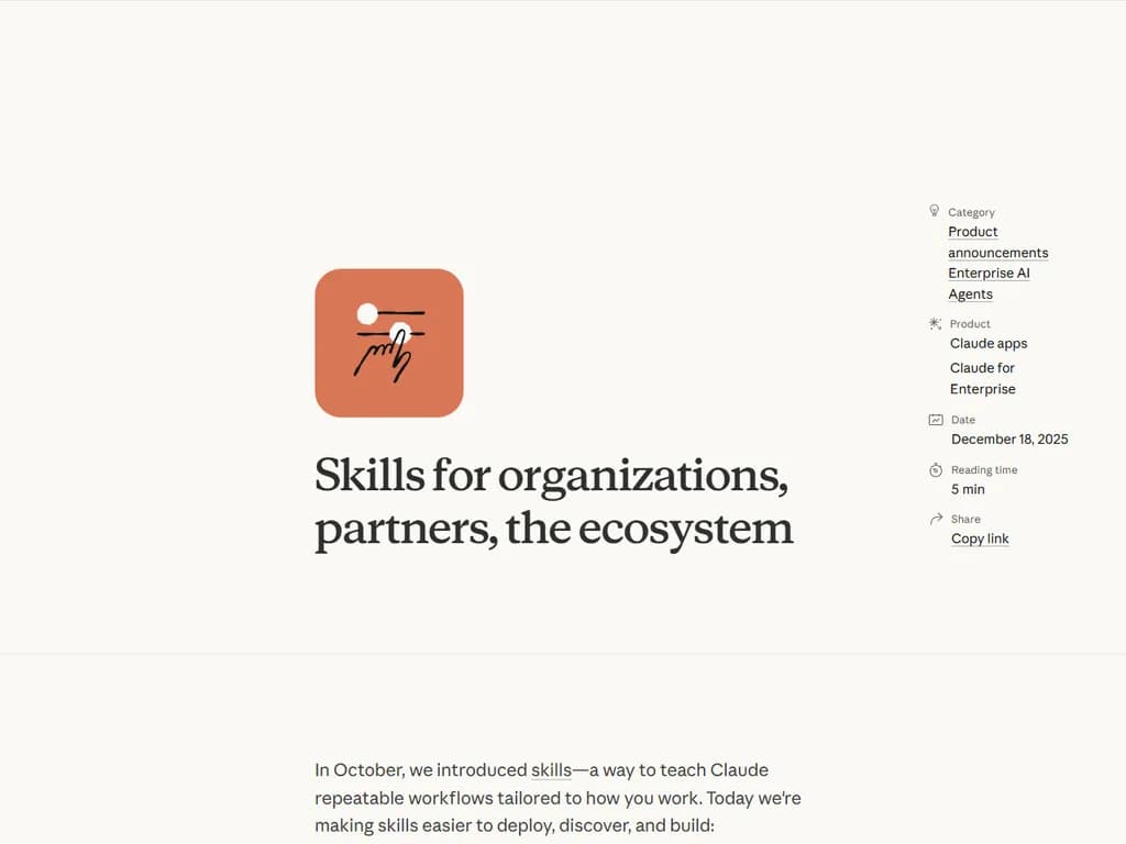 Skills for organizations, partners, the ecosystem