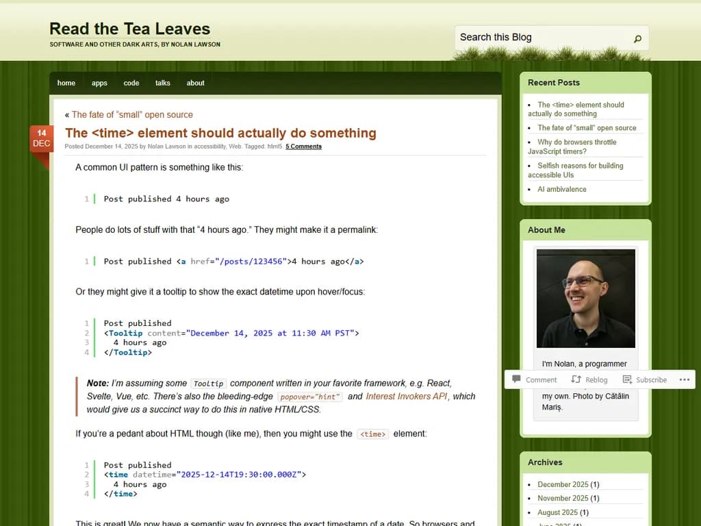 The <time> element should do something