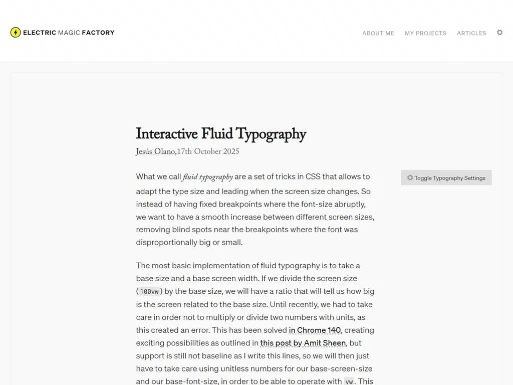 Interactive Fluid Typography