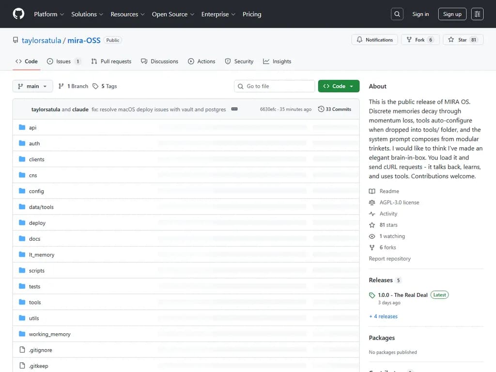 **MIRA – 記憶機能を備えたオープンソース型永続 AI エンティティ**
