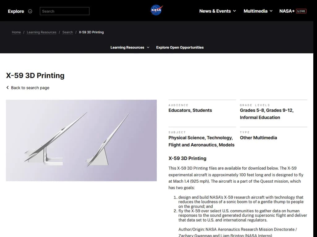 X‑59 3Dプリント