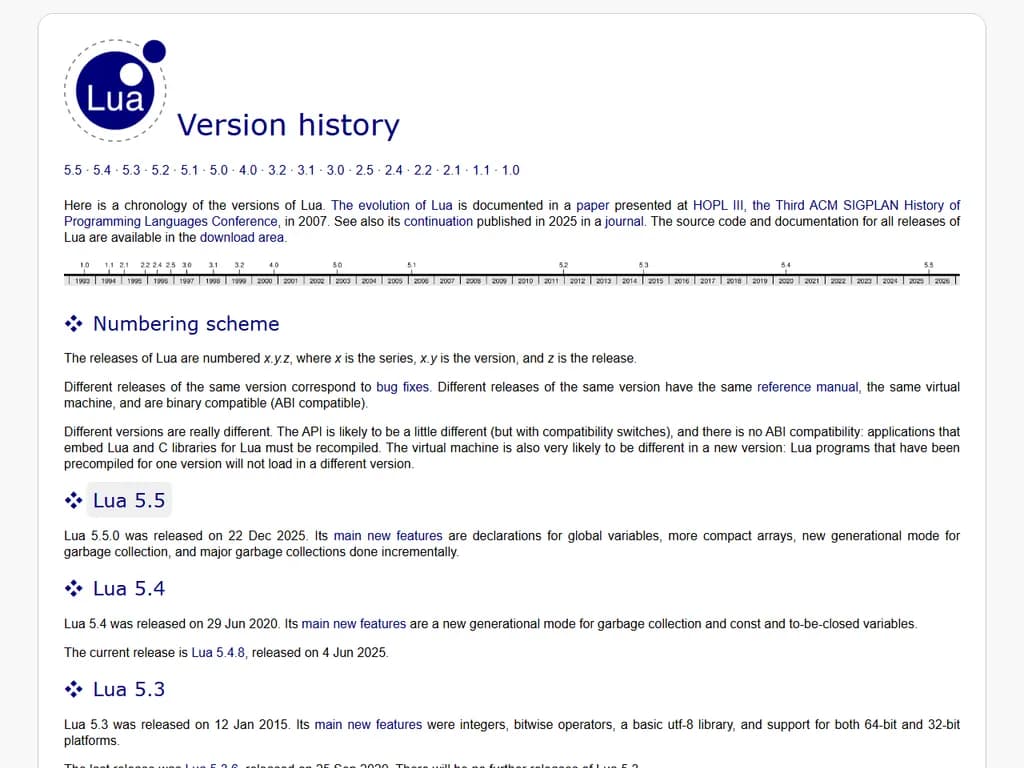 **Lua 5.5**(Lua バージョン 5.5)