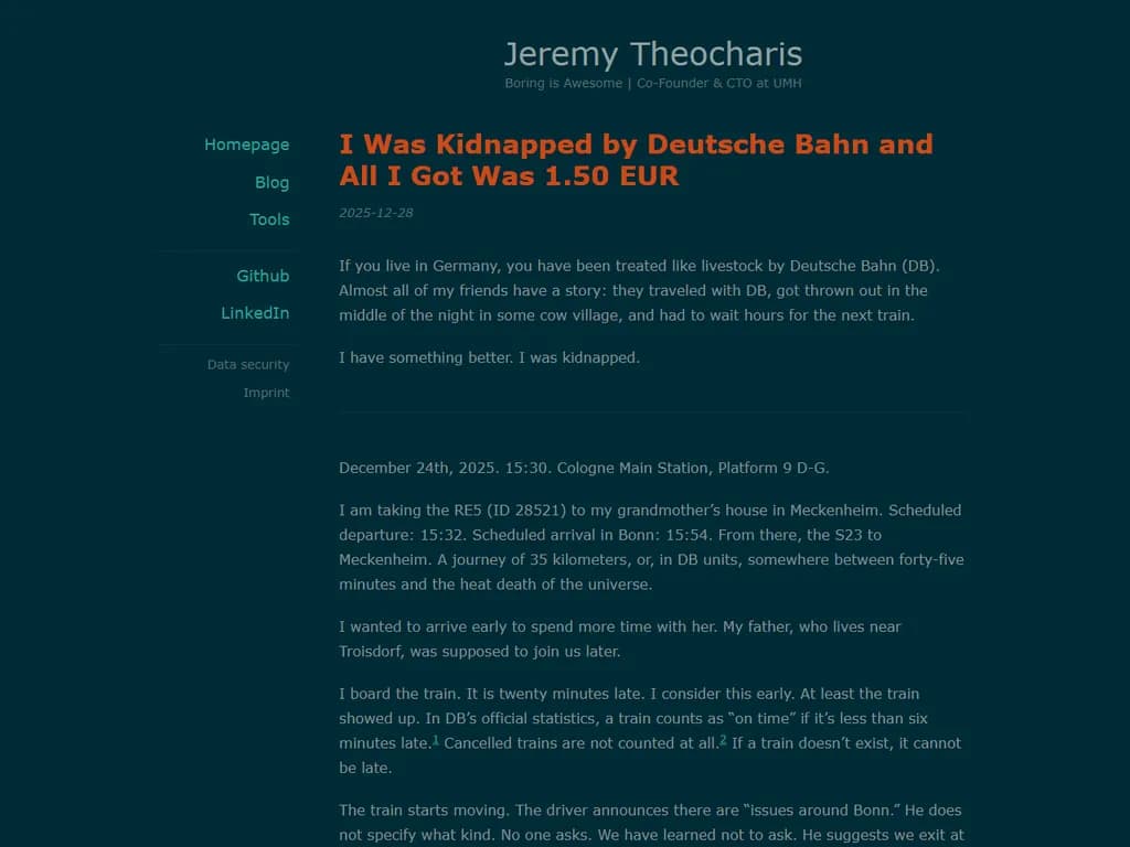 **Deutsche Bahn に誘拐されて**