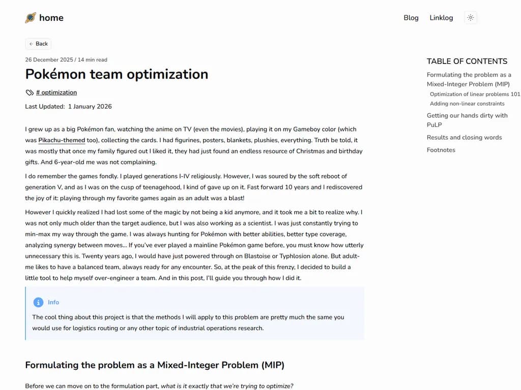 ポケモンチーム最適化