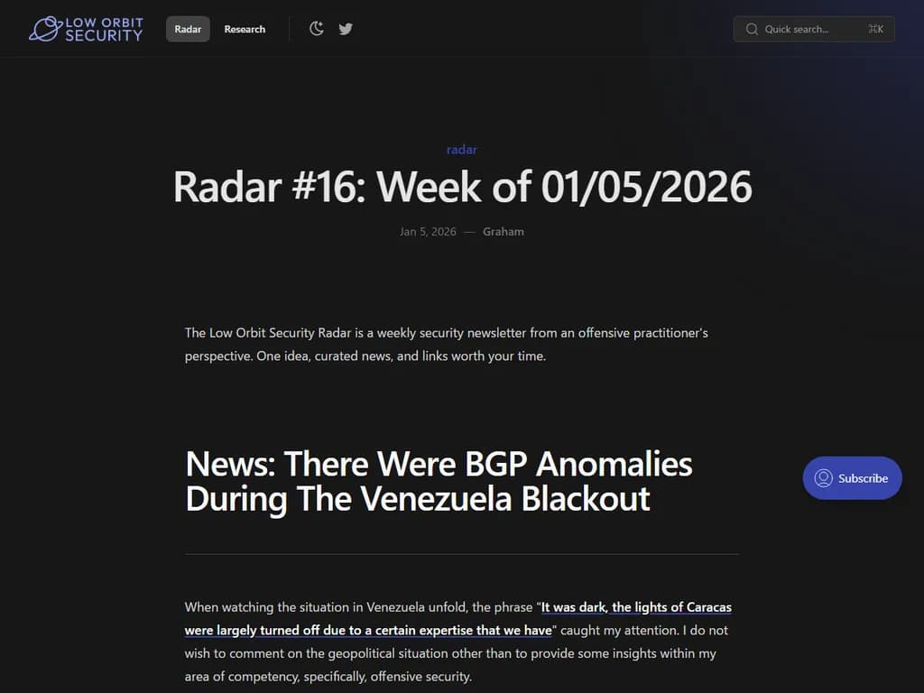 ベネズエラで停電が起きた際に、BGP に異常が発生しました。