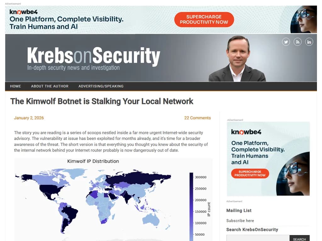 Kimwolf ボットネットが、あなたのローカルネットワークを監視しています。