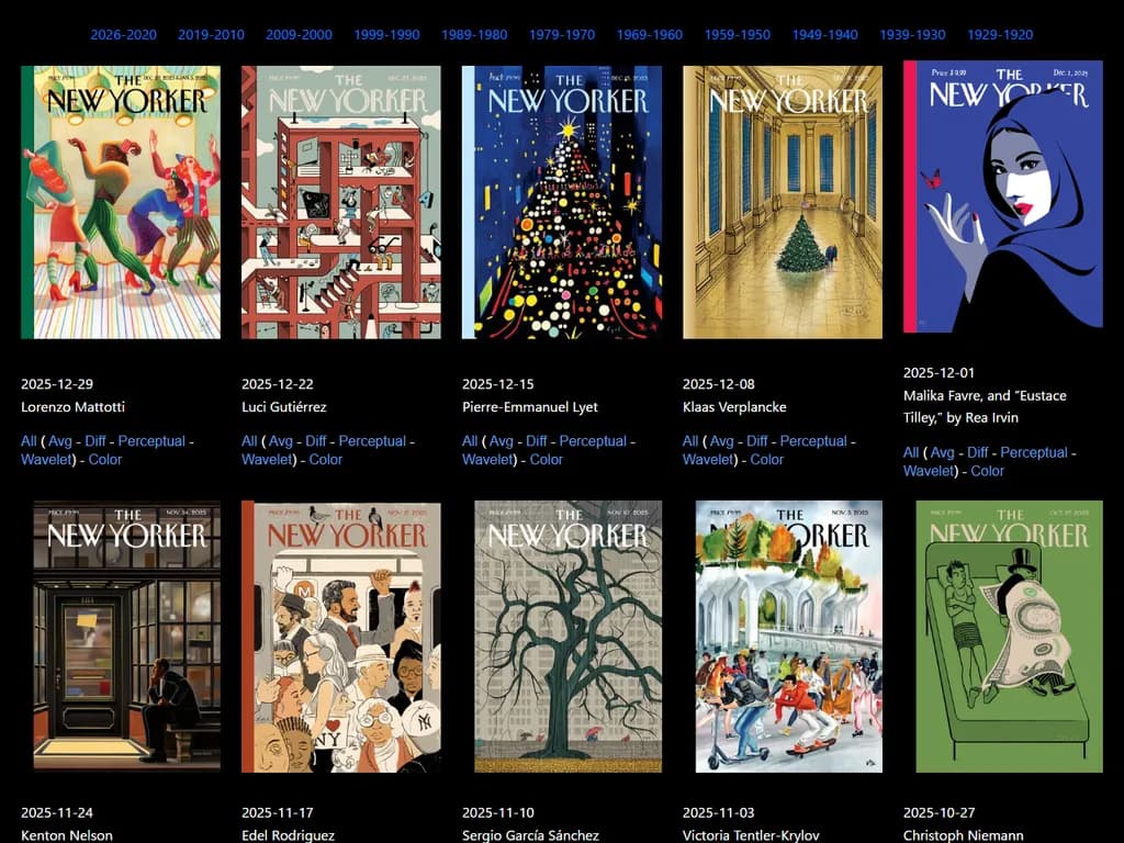 **Show HN:ニューヨーカーの表紙で見つけた類似性**