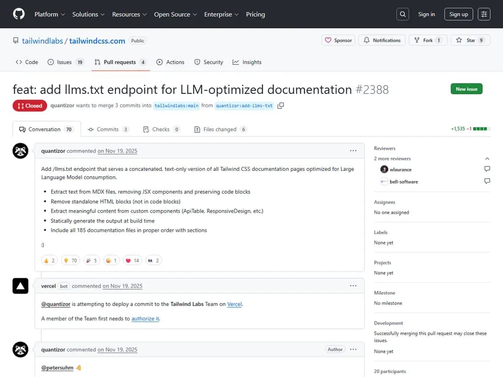 Tailwind の創設者は、エンジニアリング部門の従業員のうち **75 %** を解雇しました。