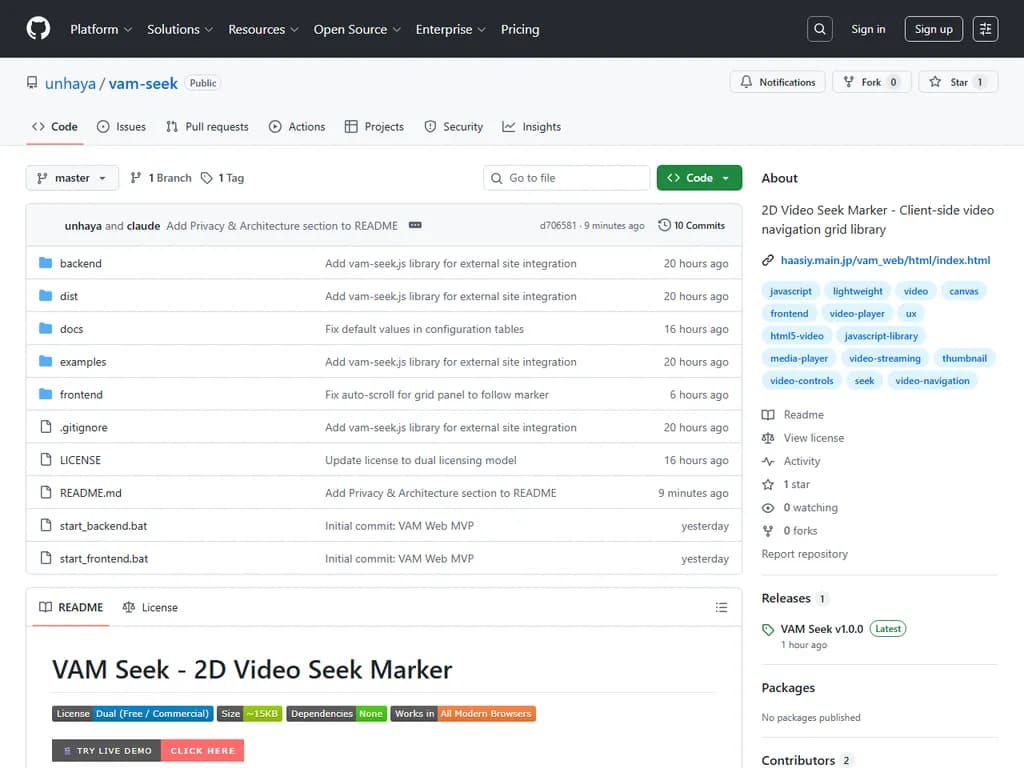 **Show HN:VAM Seek – 2次元ビデオナビゲーショングリッド、15 KB、サーバー負荷ゼロ**