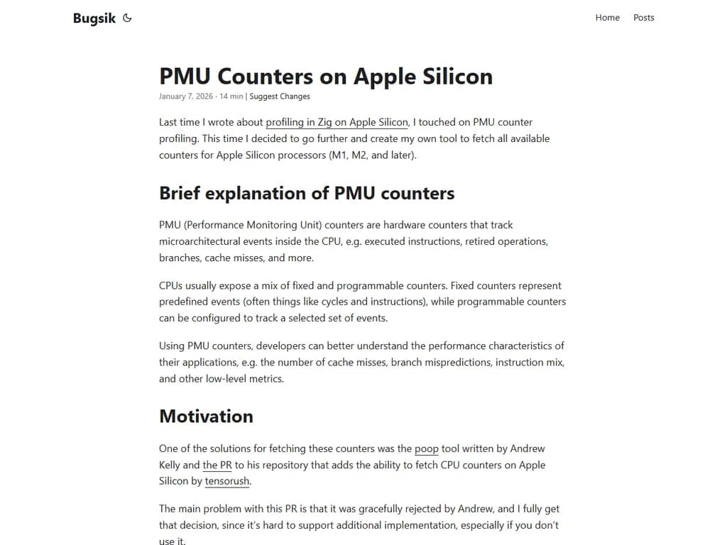 Apple Silicon 上の CPU カウンタ: 記事 + ツール
