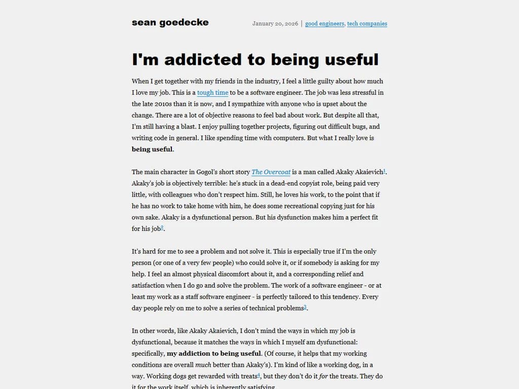 私は役に立つことに中毒です。