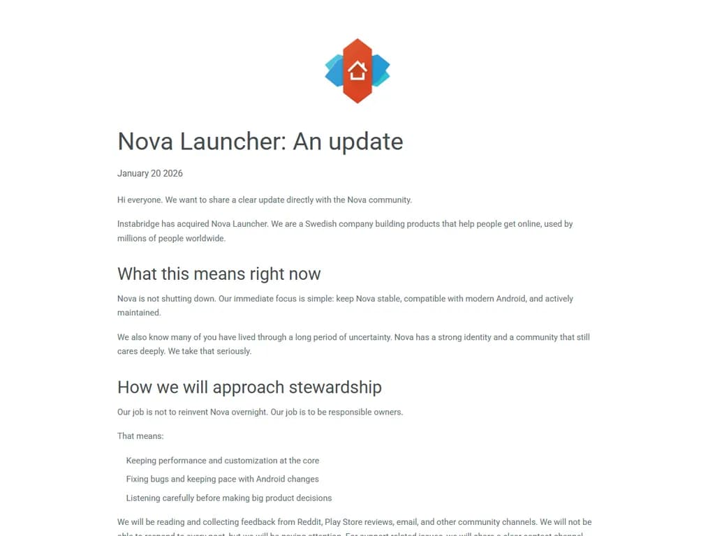 Instabridge は Nova Launcher を取得いたしました。
