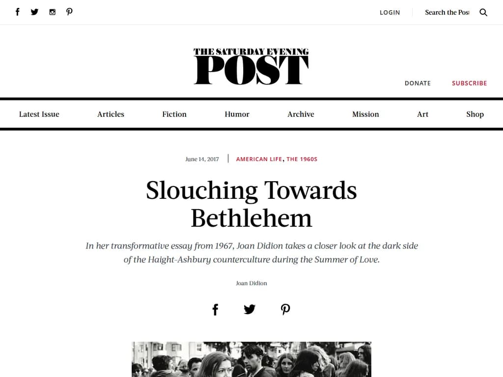 スロウチング・トゥアーズ・ベツレヘム ― *ジョアン・ディディオン*(1967)