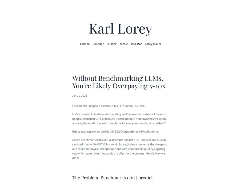 LLM をベンチマークしていないと、過剰に支払っている可能性があります。