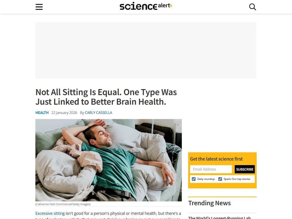 **アクティブ・シッティングは脳健康に有益:研究レビュー**