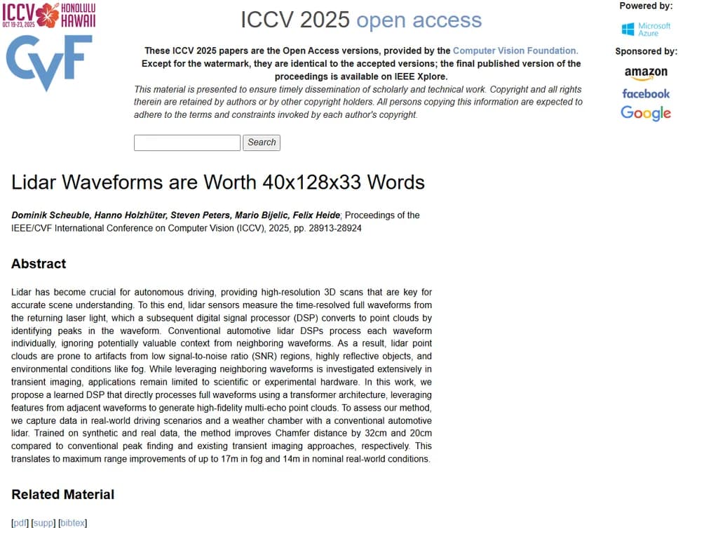 **LiDAR 波形**
- 言語数は **40 × 128 × 33** 単語です