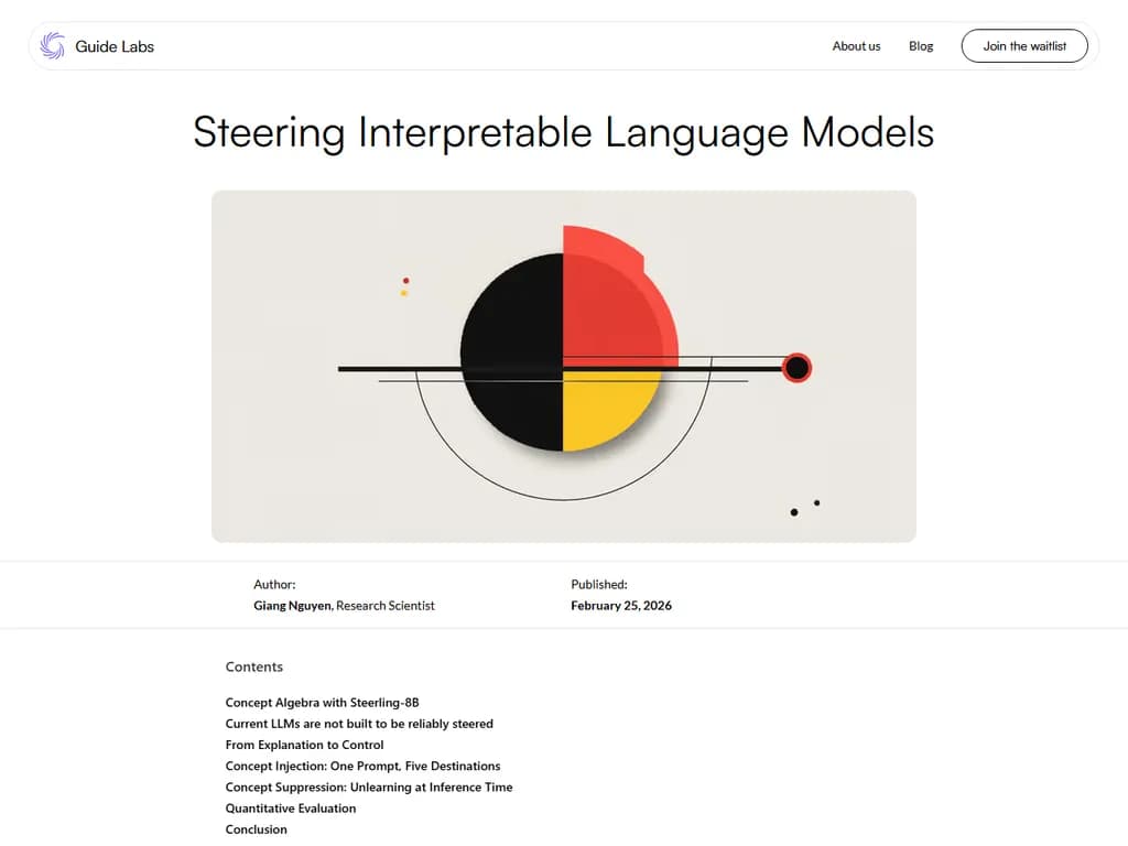 **概念代数による解釈性の高い言語モデルの調整**