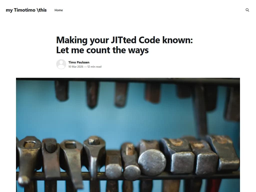 **タイトル**
「JITで生成したコードを世に知れ渡らせる ― その手段を数え上げてみよう」