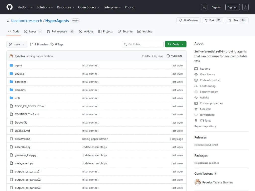 **ハイパーエージェント:自己参照型自己改善エージェント**